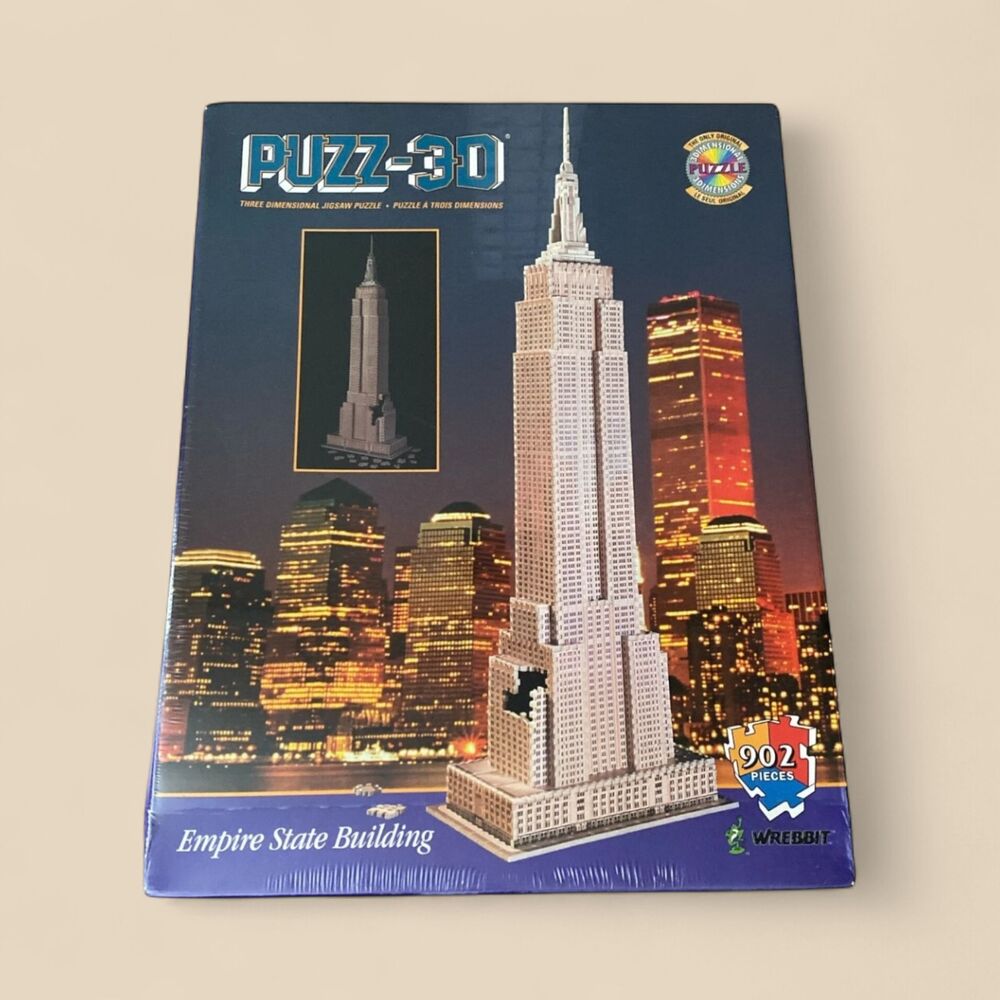 Wrebbit Puzz-3D Empire State Bldg Sealed 1995  902 Pcs MB Puzzle